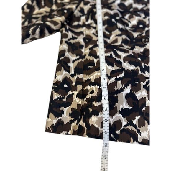TALBOTS Black Ikat Floral Animal Print Silk Wool Blend Jacket Blazer Women's 16 - Picture 5 of 12